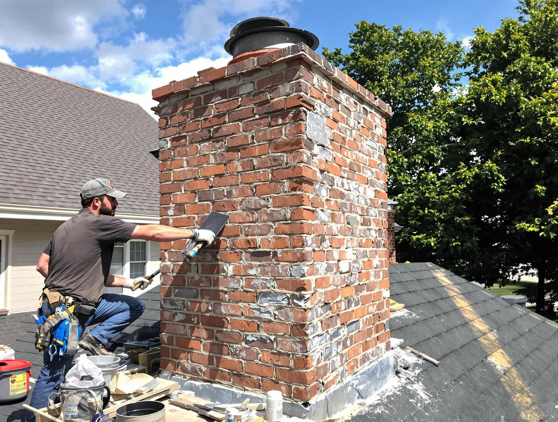 Completed chimney rebuild by Lynn Chimney Sweep in Lynn, MA