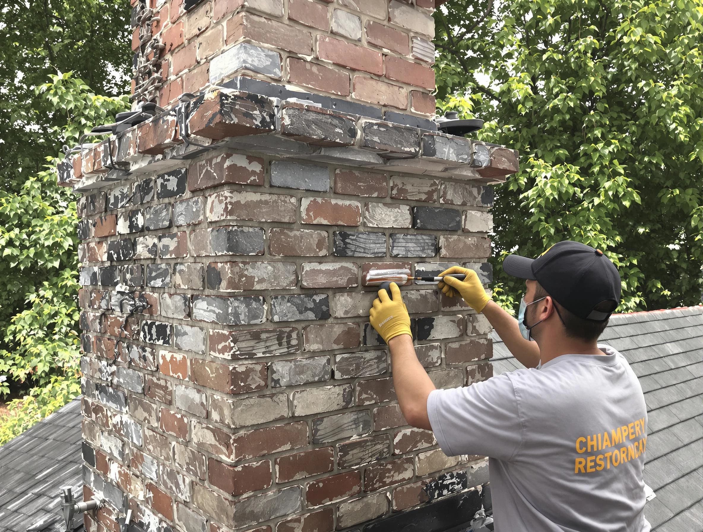 In-progress chimney restoration by Lynn Chimney Sweep in Lynn, MA