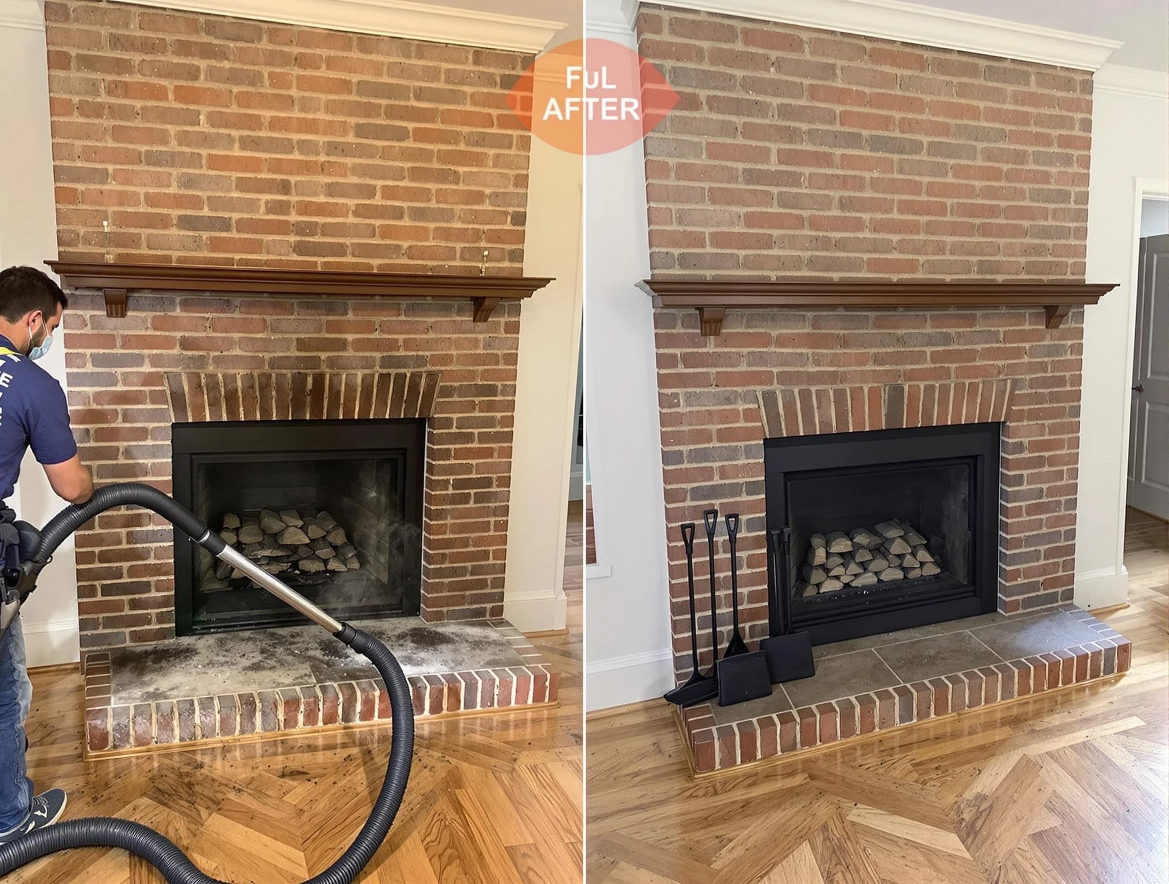 Lynn Chimney Sweep carefully sanitizing a fireplace in Lynn, MA