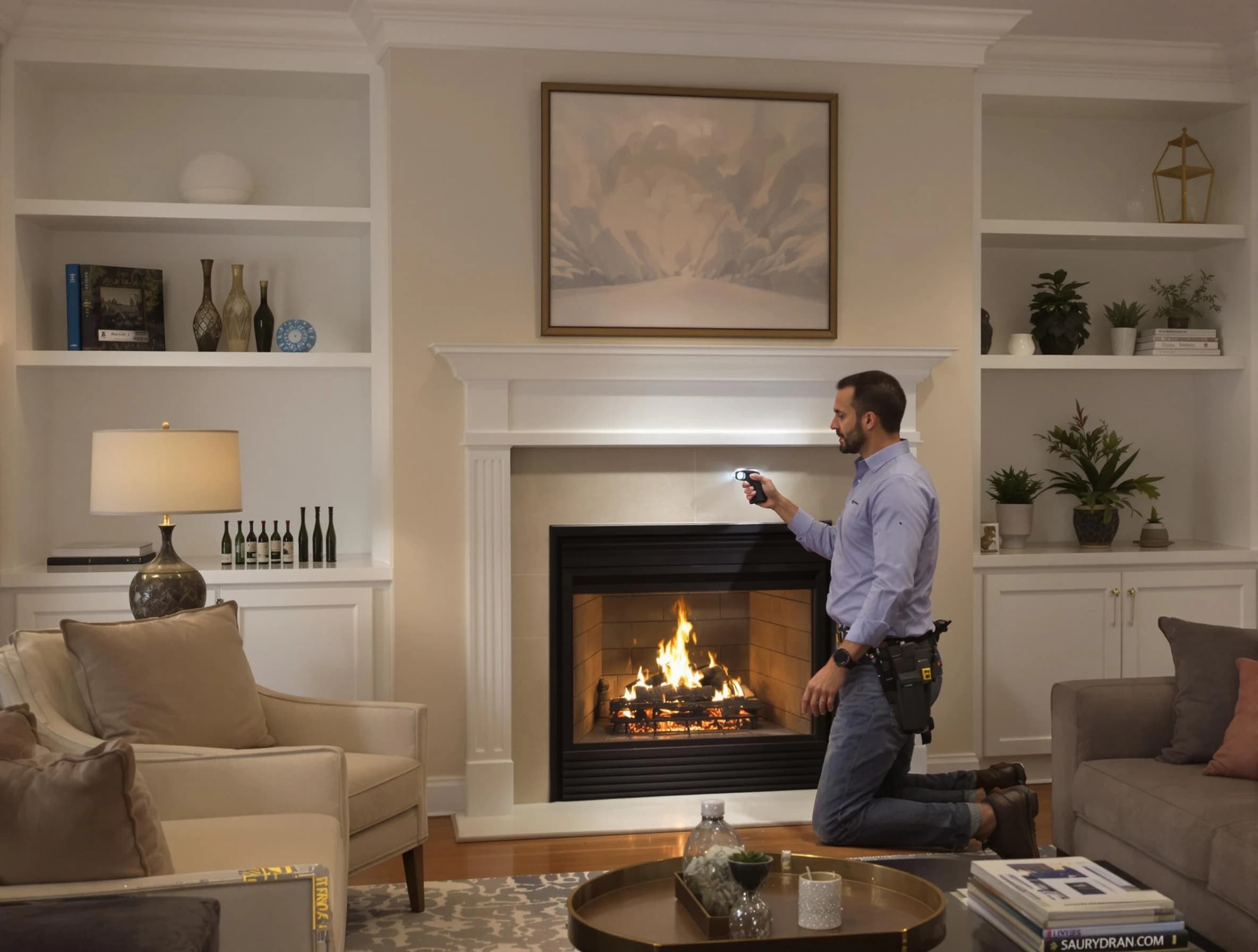 Lynn Chimney Sweep conducting a fireplace safety inspection in Lynn, MA