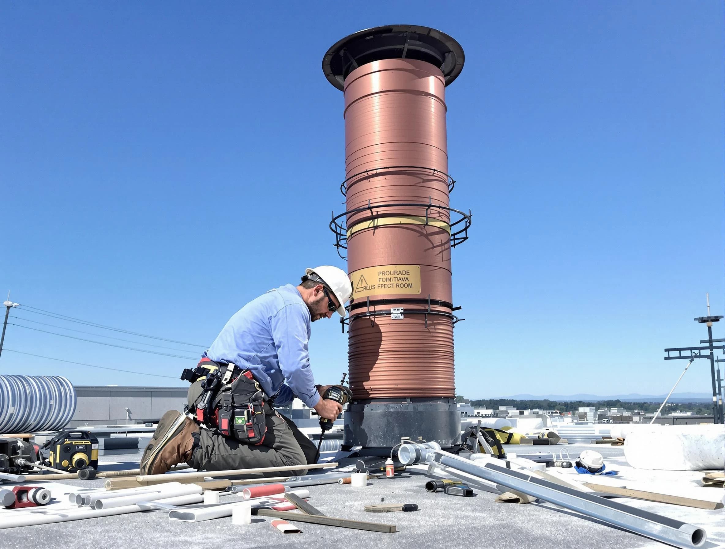 Installed chimney liner by Lynn Chimney Sweep in Lynn, MA
