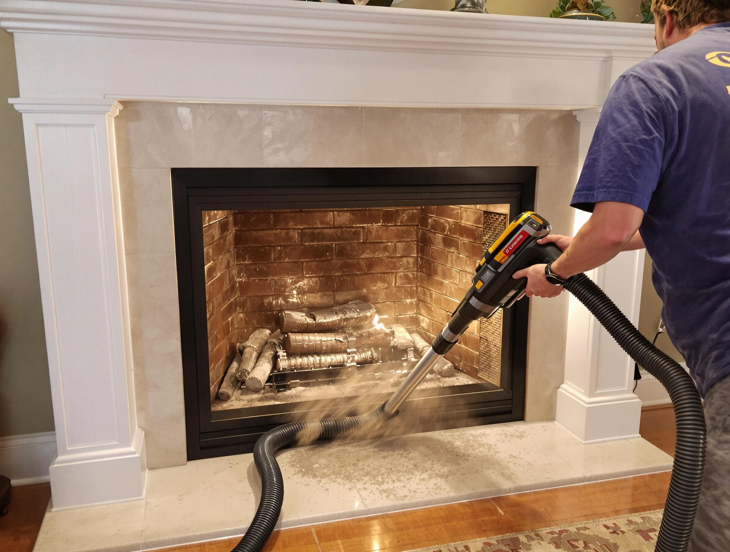 Fireplace cleaning performed by Lynn Chimney Sweep in Lynn, MA