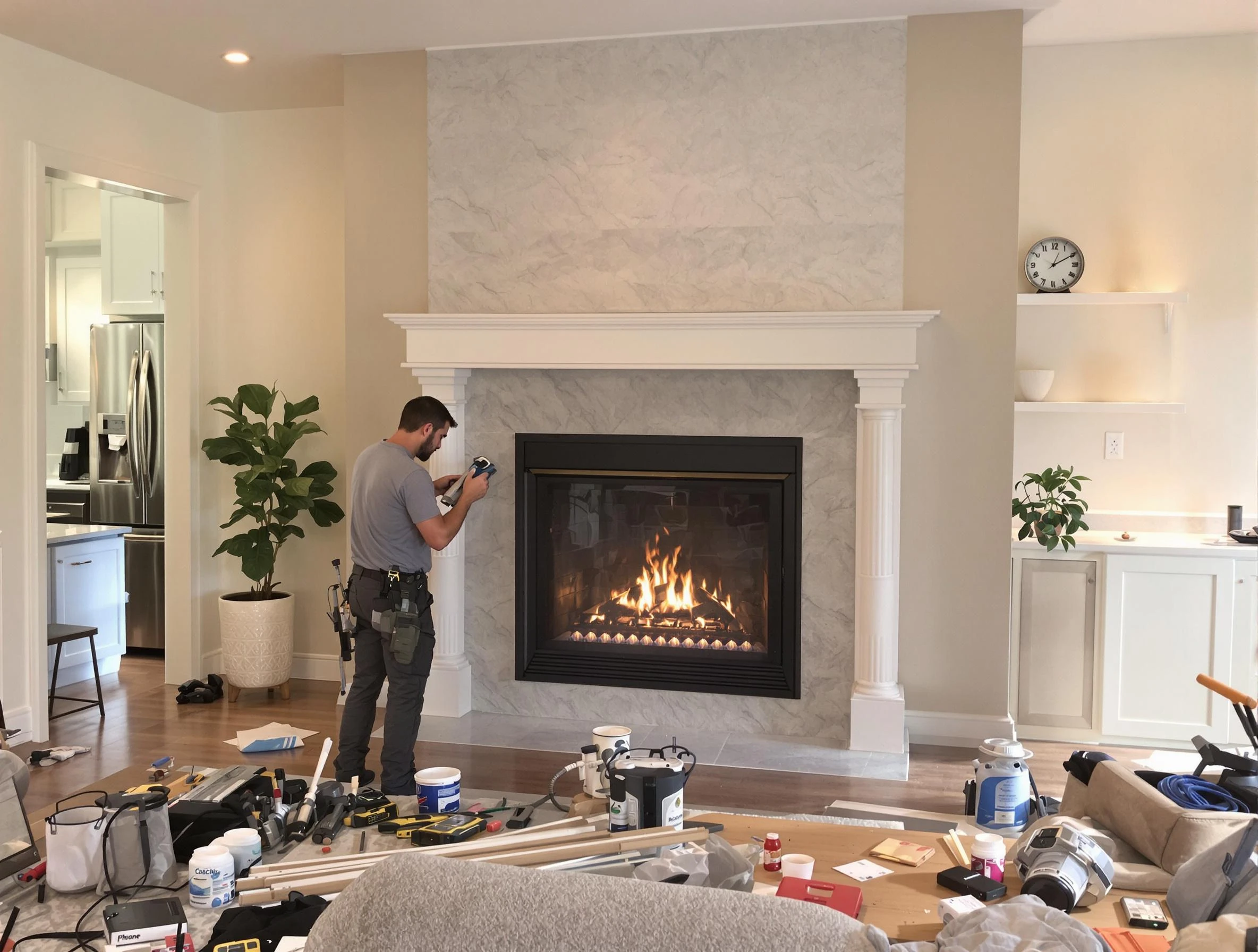 Newly installed fireplace by Lynn Chimney Sweep in Lynn, MA