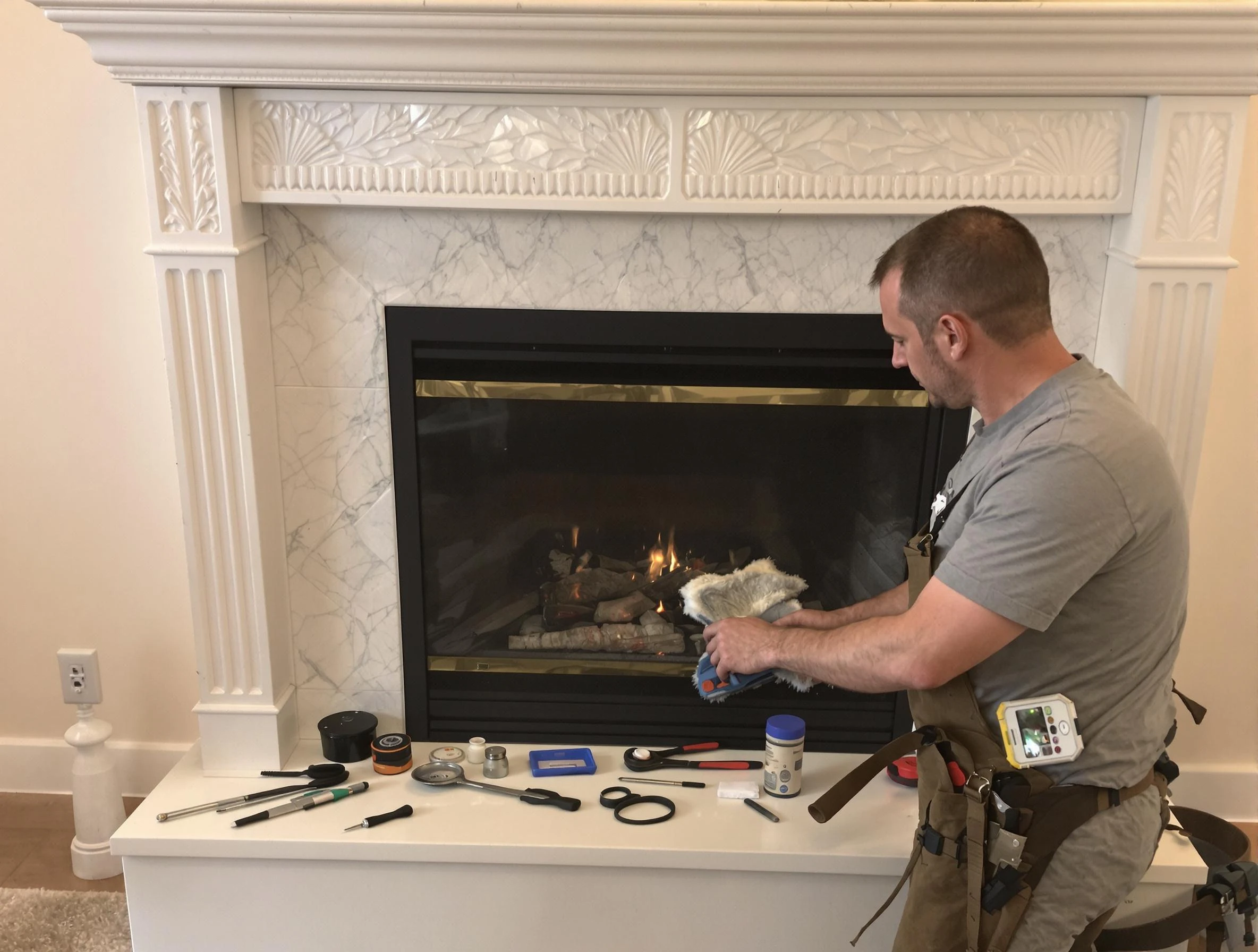 Lynn Chimney Sweep performing fireplace maintenance in Lynn, MA